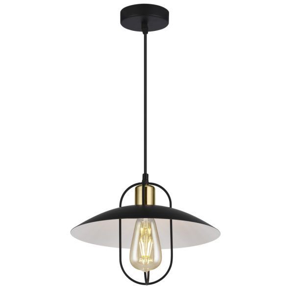 ELECTRICIDAD CERNUDA - COLGANTE 1L TELMO NEGRO-ORO 1 X 60W E-27