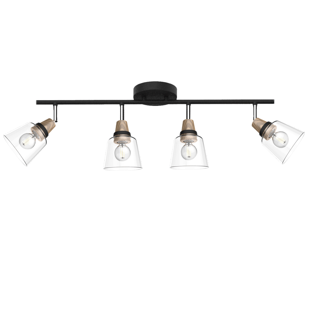 REGLETA 4L INDIGO NEGRO-MADERA 4 X 40W E-14