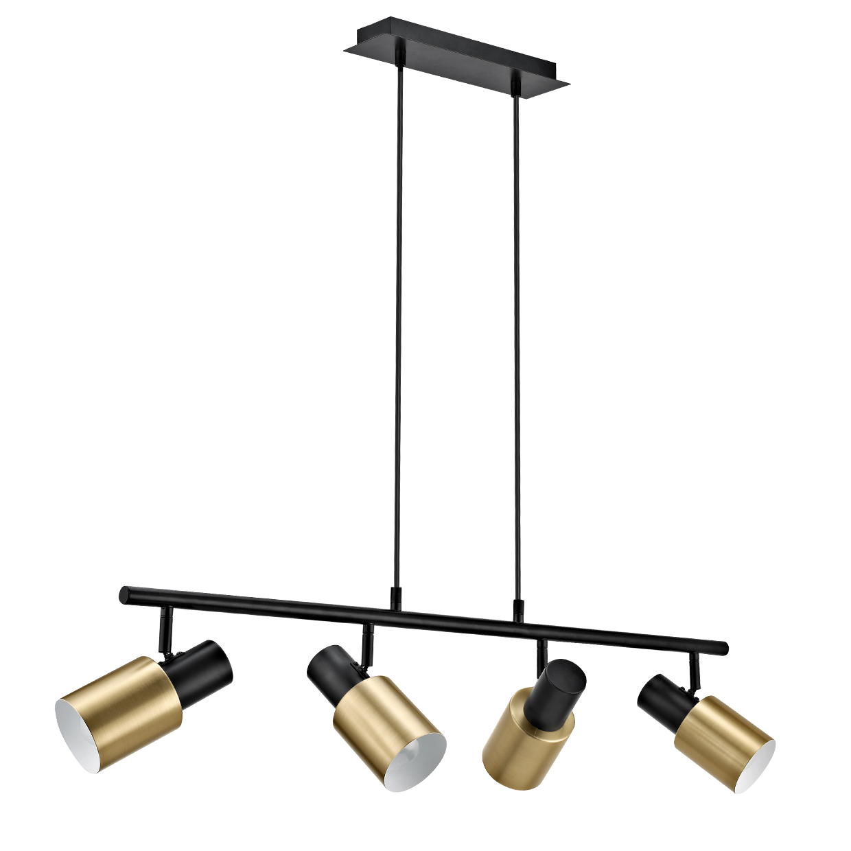 LAMPARA 4L MAENA NEGRO-LATÓN 4 X 60W E-27