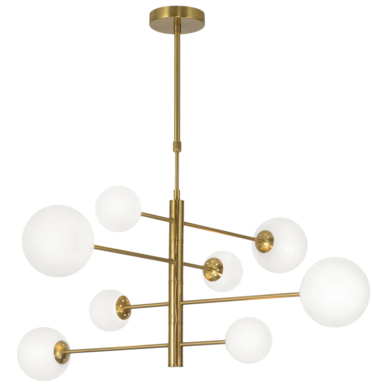 LAMPARA 8L COSMICA LATÓN OPAL 8 X 28W G-9