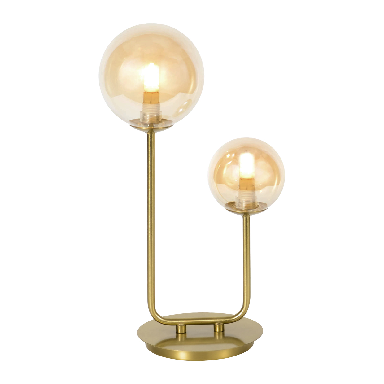 SOBREMESA GALAXIA LATÓN AMBAR 2 X 28W G-9