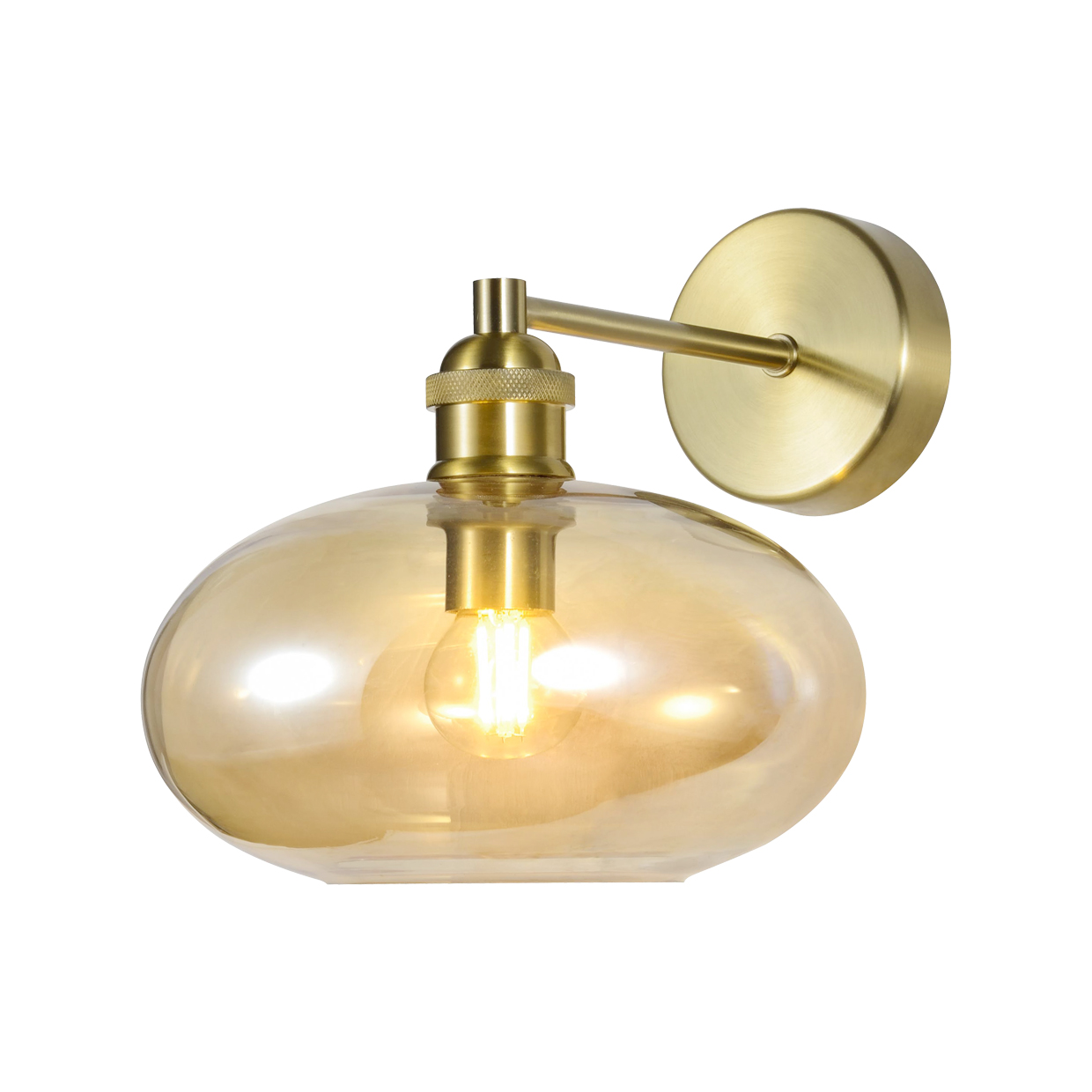 APLIQUE MOSSI LATÓN – AMBAR 1 X 40W E-14