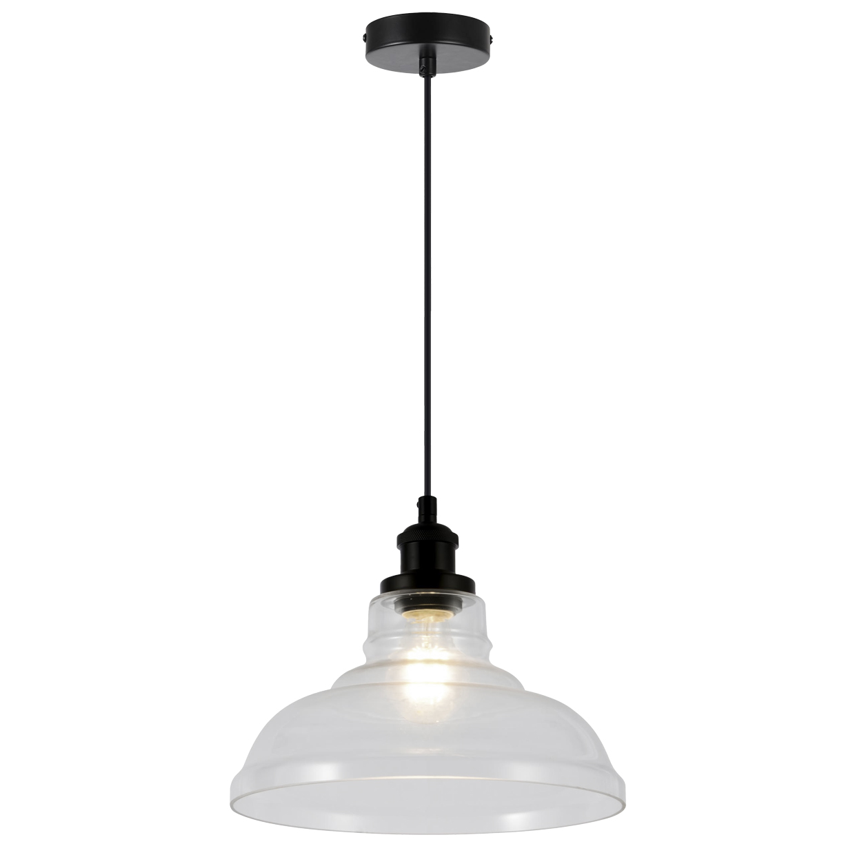 COLGANTE UMBRIA NEGRO-TRANSP. 1 X 60W E-27