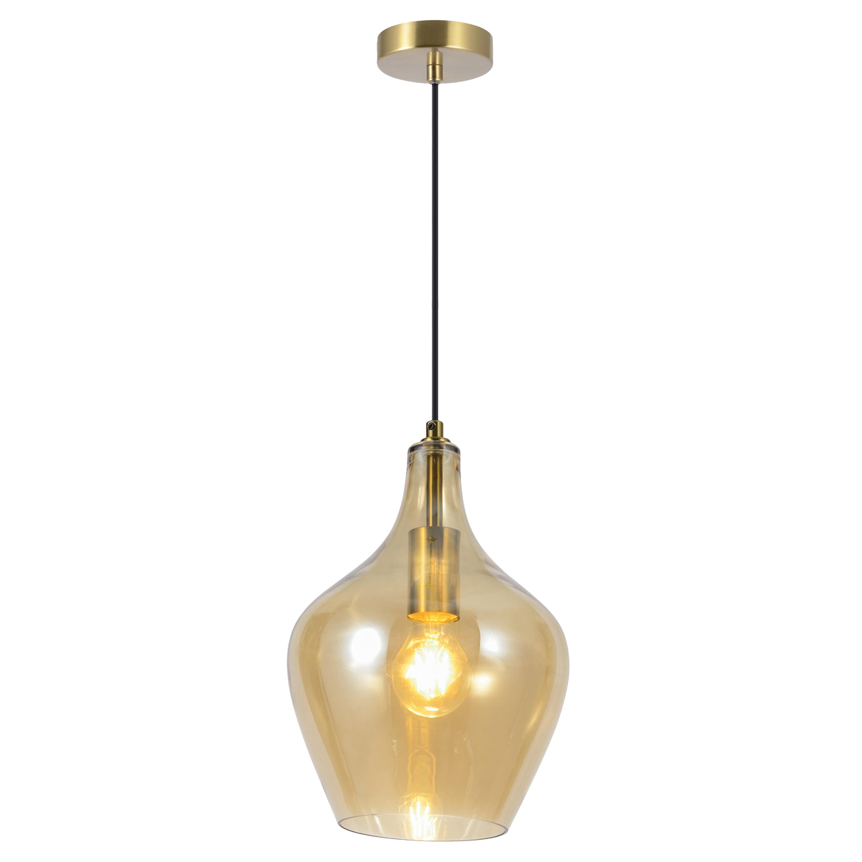 COLGANTE AINA LATÓN – AMBAR 1 X 60W E-27