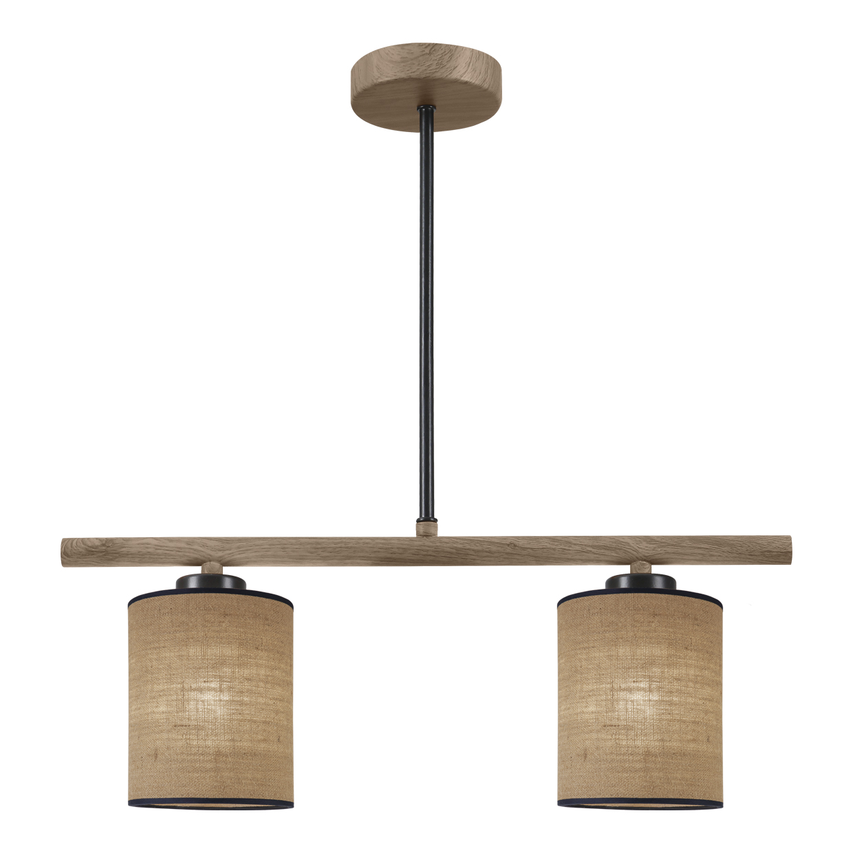 BARRA 2L BERTA NEGRO- MADERA 2 X 60W E-27