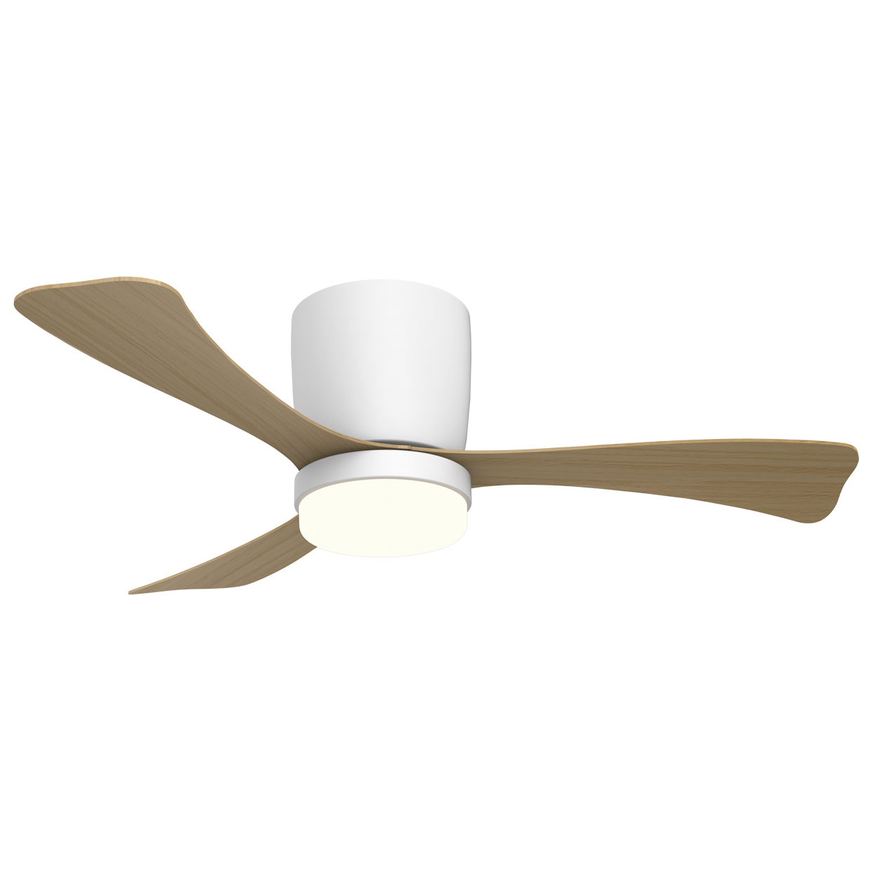VENTILADOR KENT BLANCO MADERA 107CM 3 PALAS LED 18W
