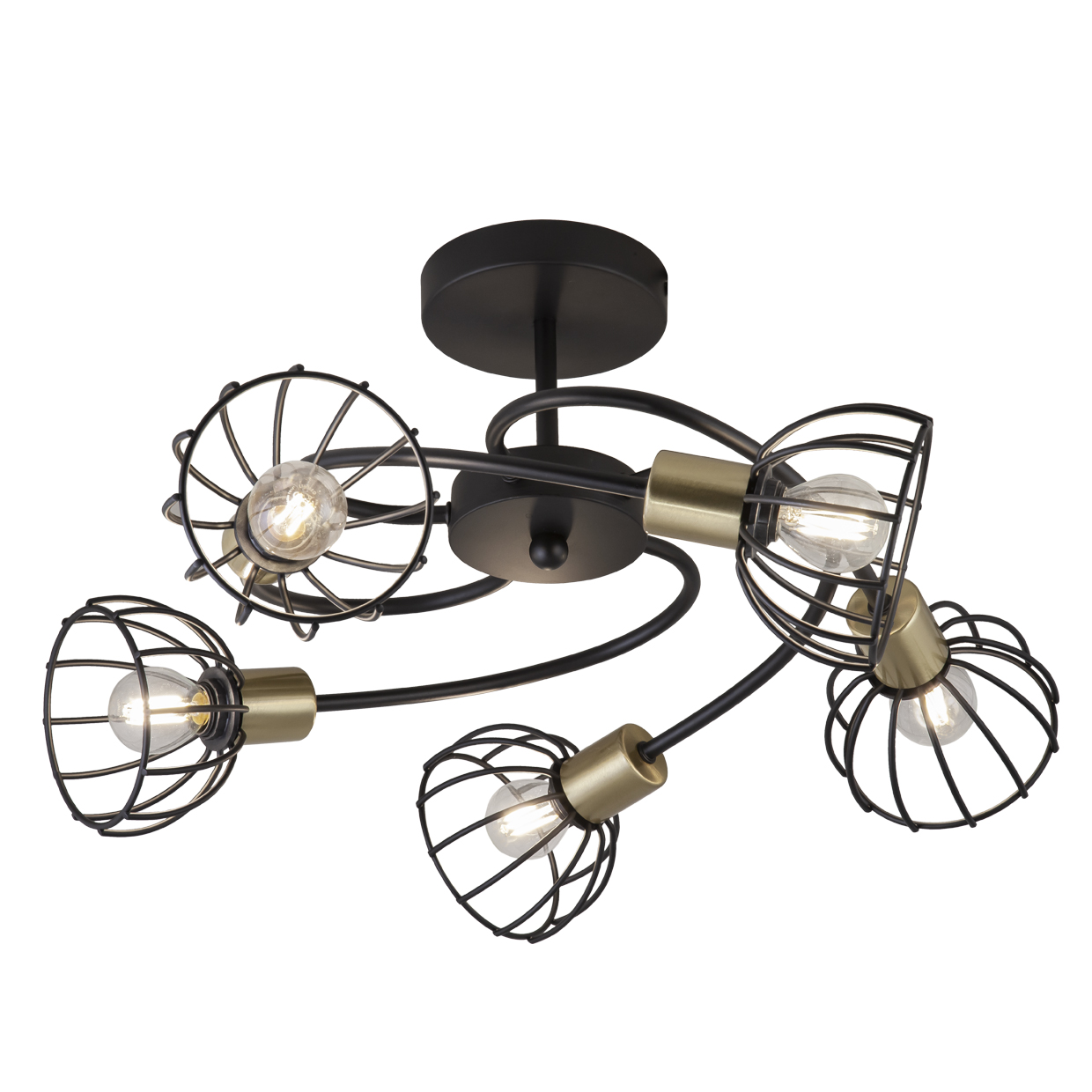 LAMPARA 5L BERMEO NEGRO MATE 5 X 40W E-14