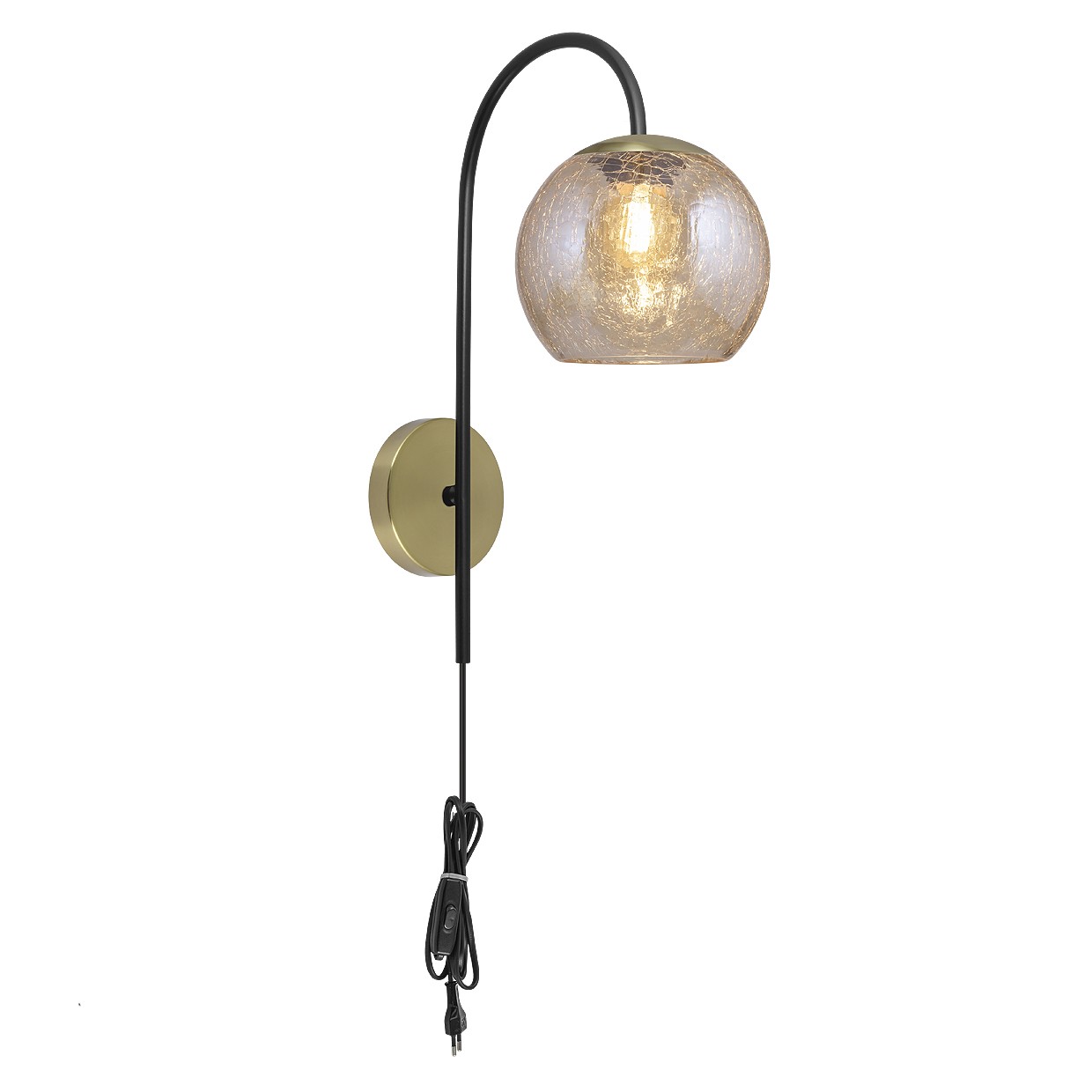 APLIQUE 1L. SIVAS LATÓN-AMBAR 1 X 40W E-14